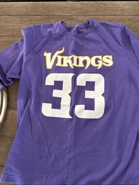 Kids Vikings Graphic Tee - Purple with White Numbers